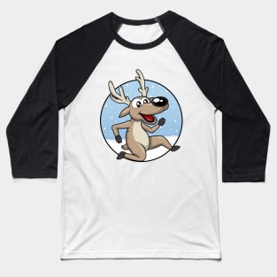 Funny reindeer in the snow Baseball T-Shirt